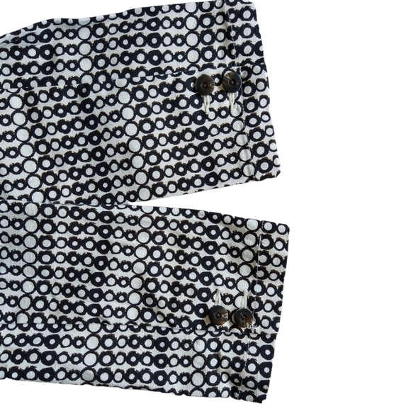 Cabi 298 Du Jour White Black Geometric Circle Two Button Blazer Pockets Modern - Picture 9 of 9